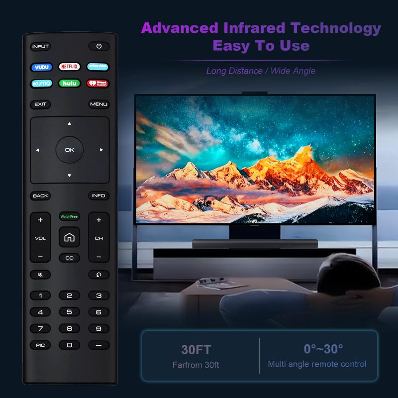 AULCMEET جهاز تحكم عن بعد بديل متوافق مع تلفاز VIZIO Watchfree الذكي M507-G1 D32h-G9 PX65-G1 V556-G1 V436-G1 D55-F2f D50-F1 PX75-G1 D40f-F1 M65-F0 D55-F2 P759-G1 D24f-E1 D24h-E1 D32f-E1 D39f-E1 D40f-E1 - Image 4